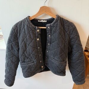 ba&sh Quilted Gray Denim Jacket
